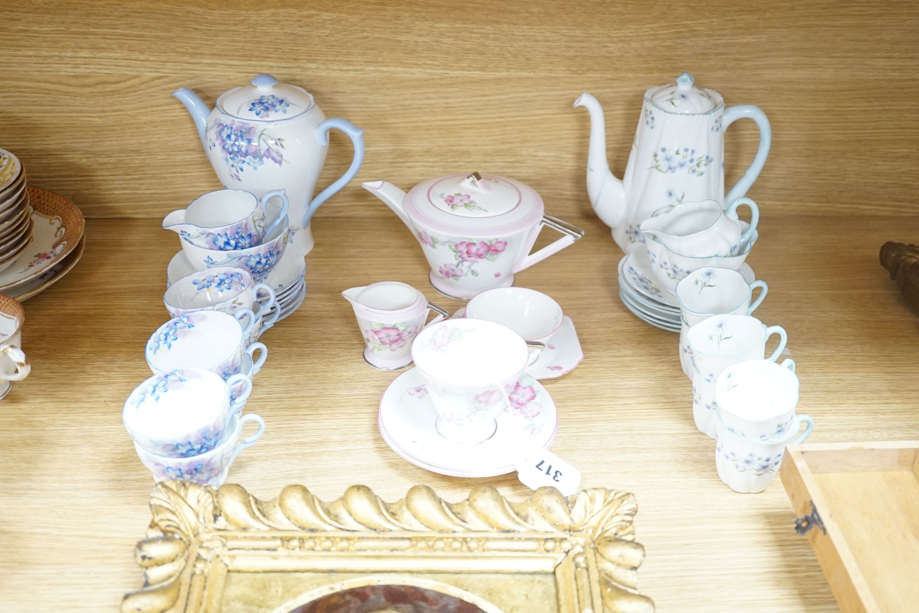 Three Shelley part services, ‘Apple Blossom’ 12287, ‘Blue Spray’ 13634 and ‘Blue Rock’ 13591